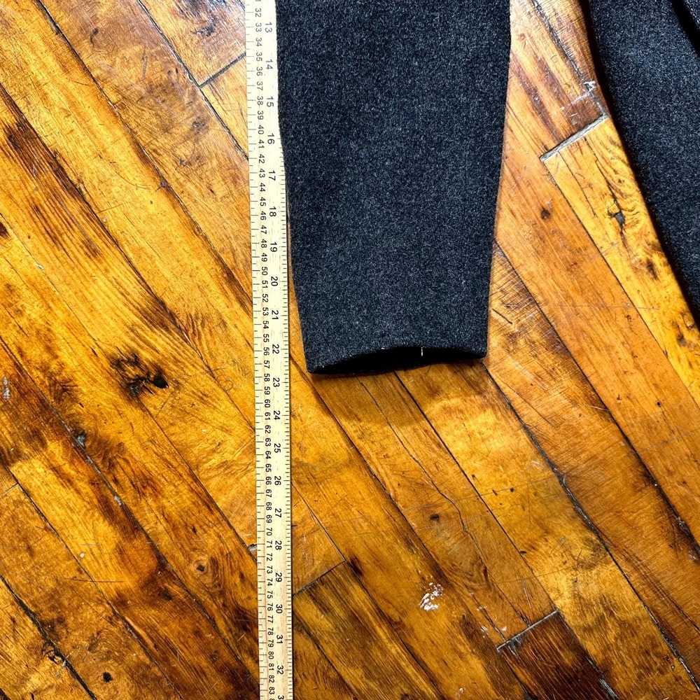 Larry Levine Long Coat Women's Size 6 Black Wool Long Sleeve Hooded Asymmetrical - Picture 12 of 12